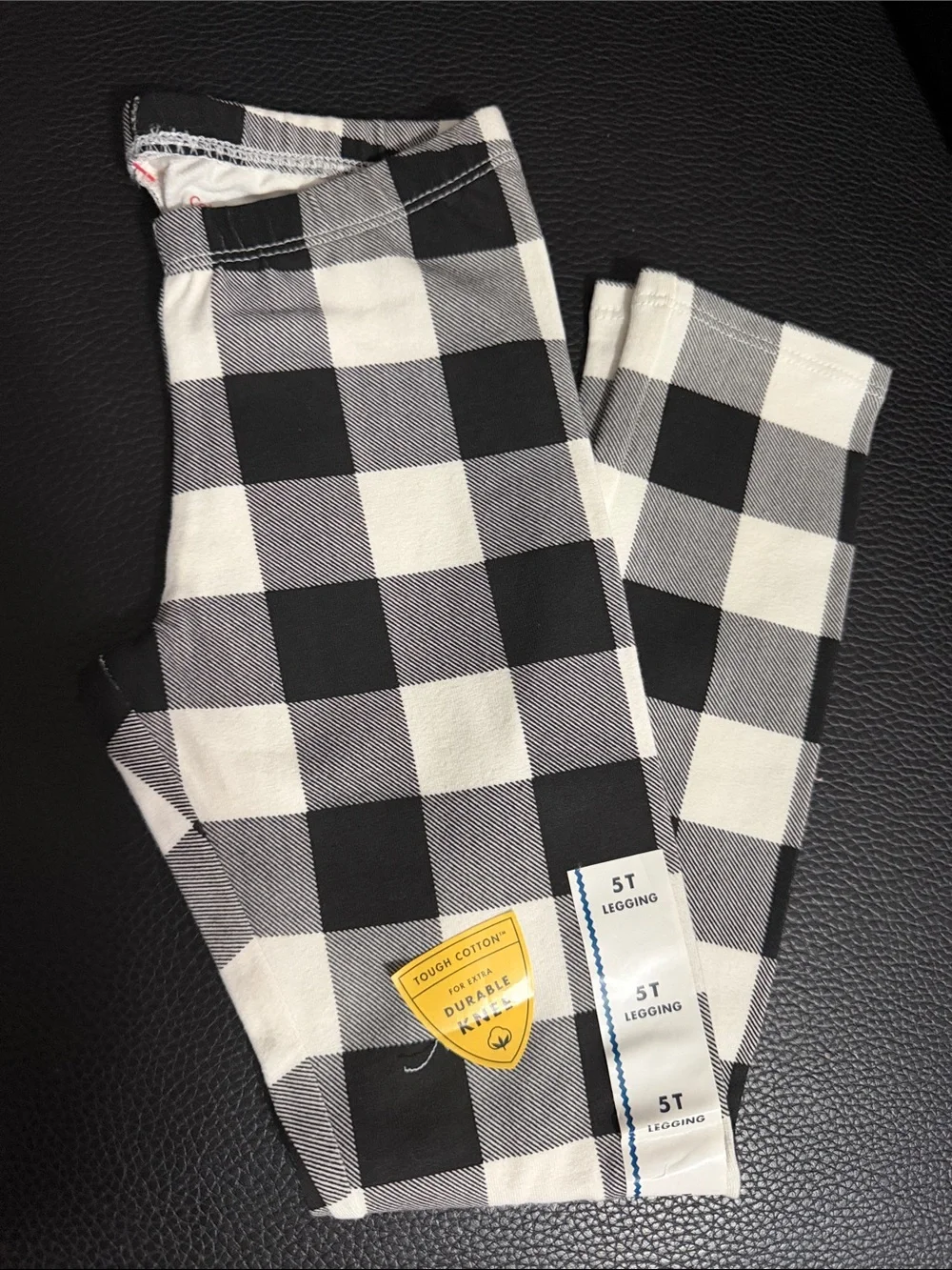 Cat & Jack Black and White Buffalo Plaid Leggings